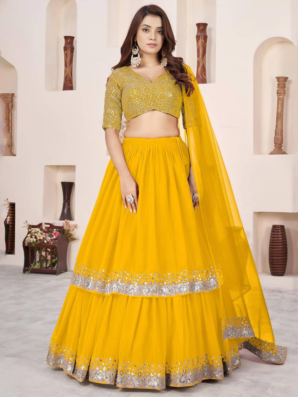 Anchal vol 2 Georgette yellow Traditional lehenga choli suppliers